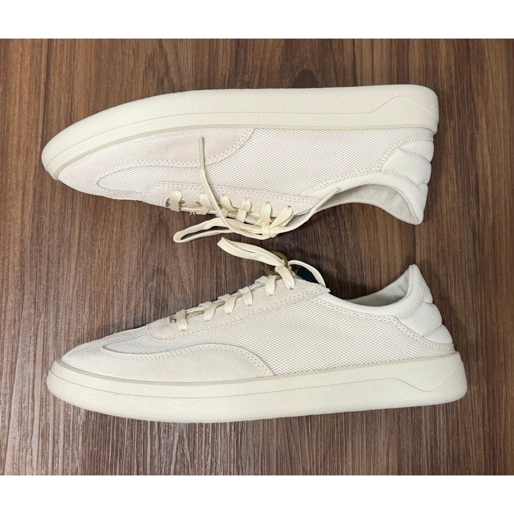 OluKai Punini Men's White Sand (Beige) Suede Mesh Sneakers Low Top Shoes Sz 8 - Picture 2 of 10